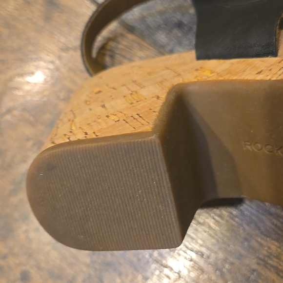 Cobb Hill Black Sandals with Wooden Heel - Picture 10 of 10